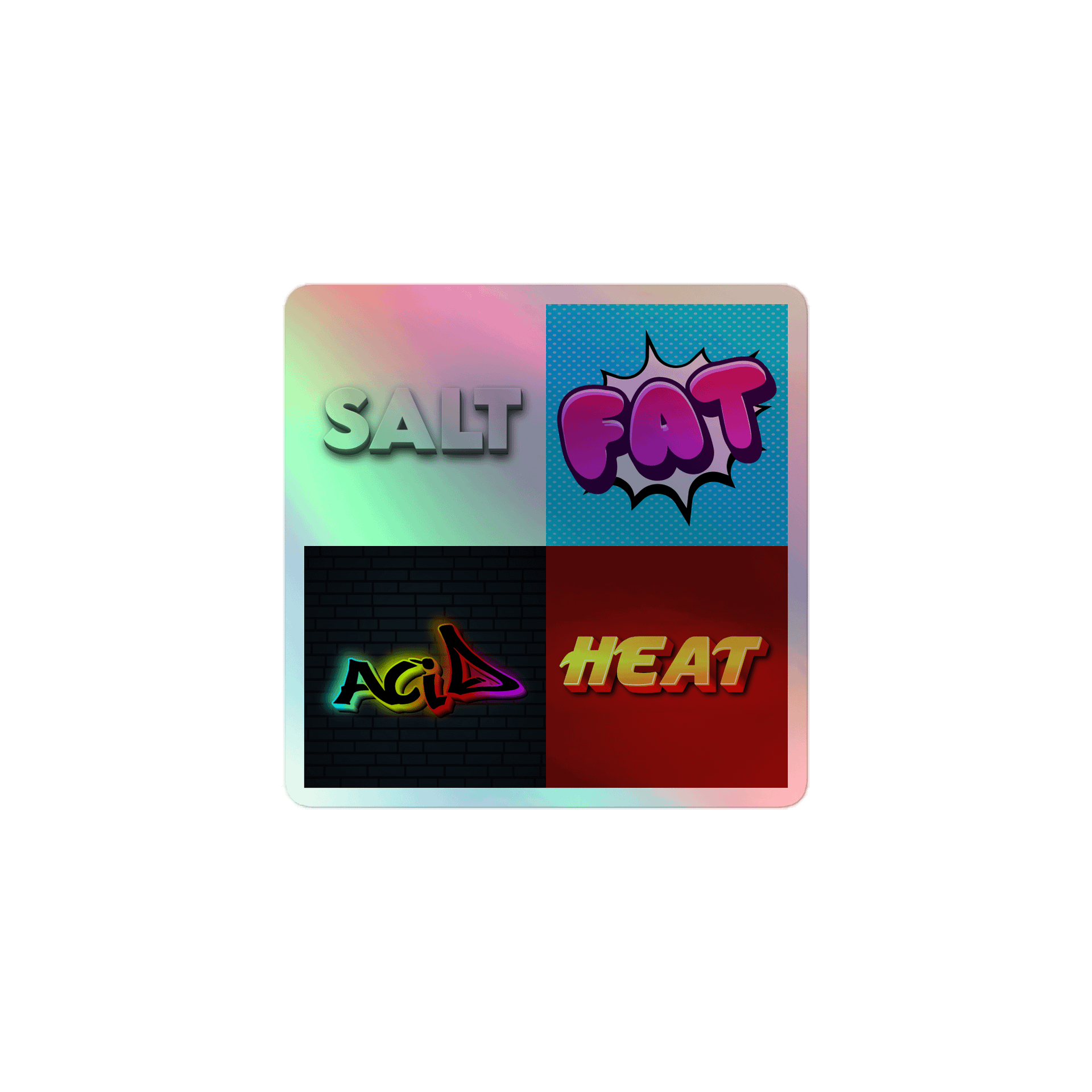 Salt Fat Acid Heat - Kiss-Cut Holographic Sticker Sheet product image (1)
