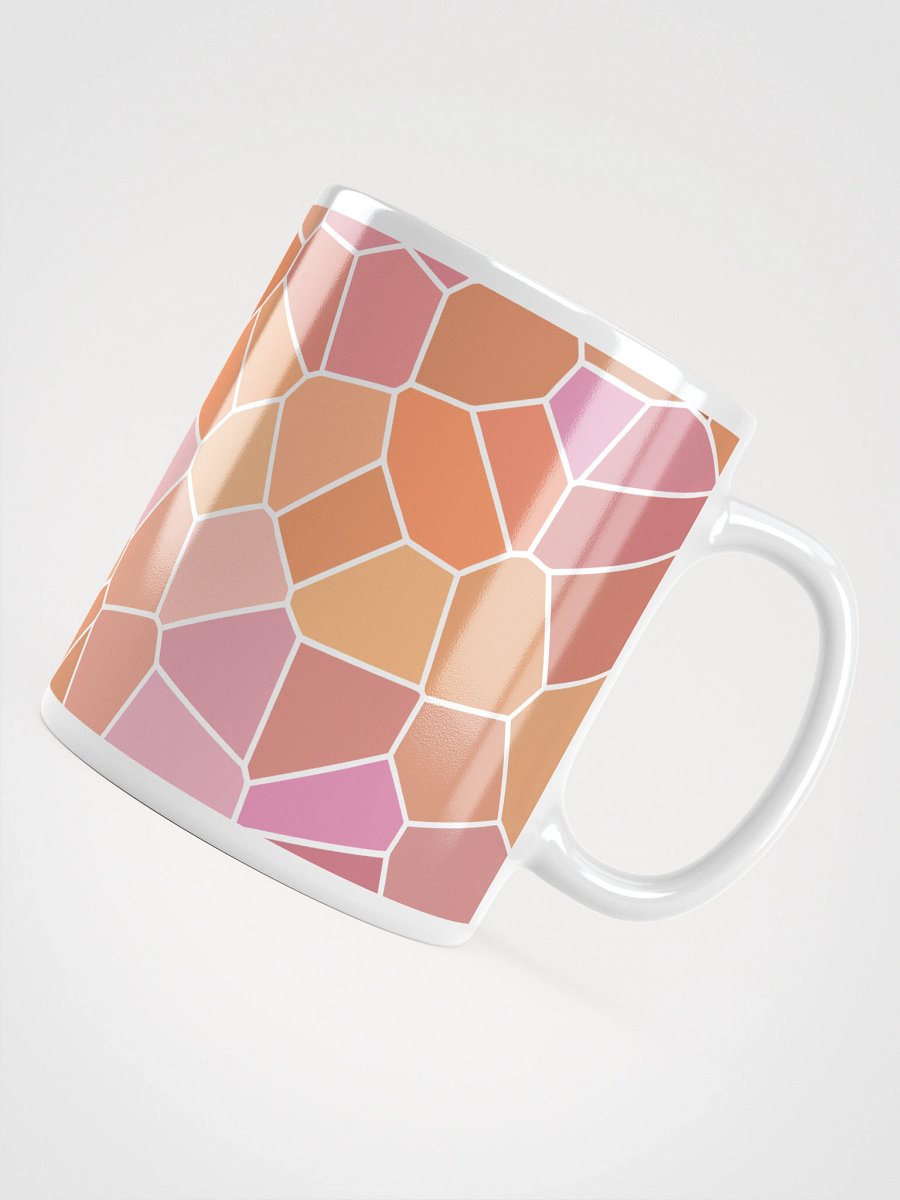 Mug Blanc Mozaïque Sangri - Design Géométrique Rétro Chic - Cadeau Déco product image (4)