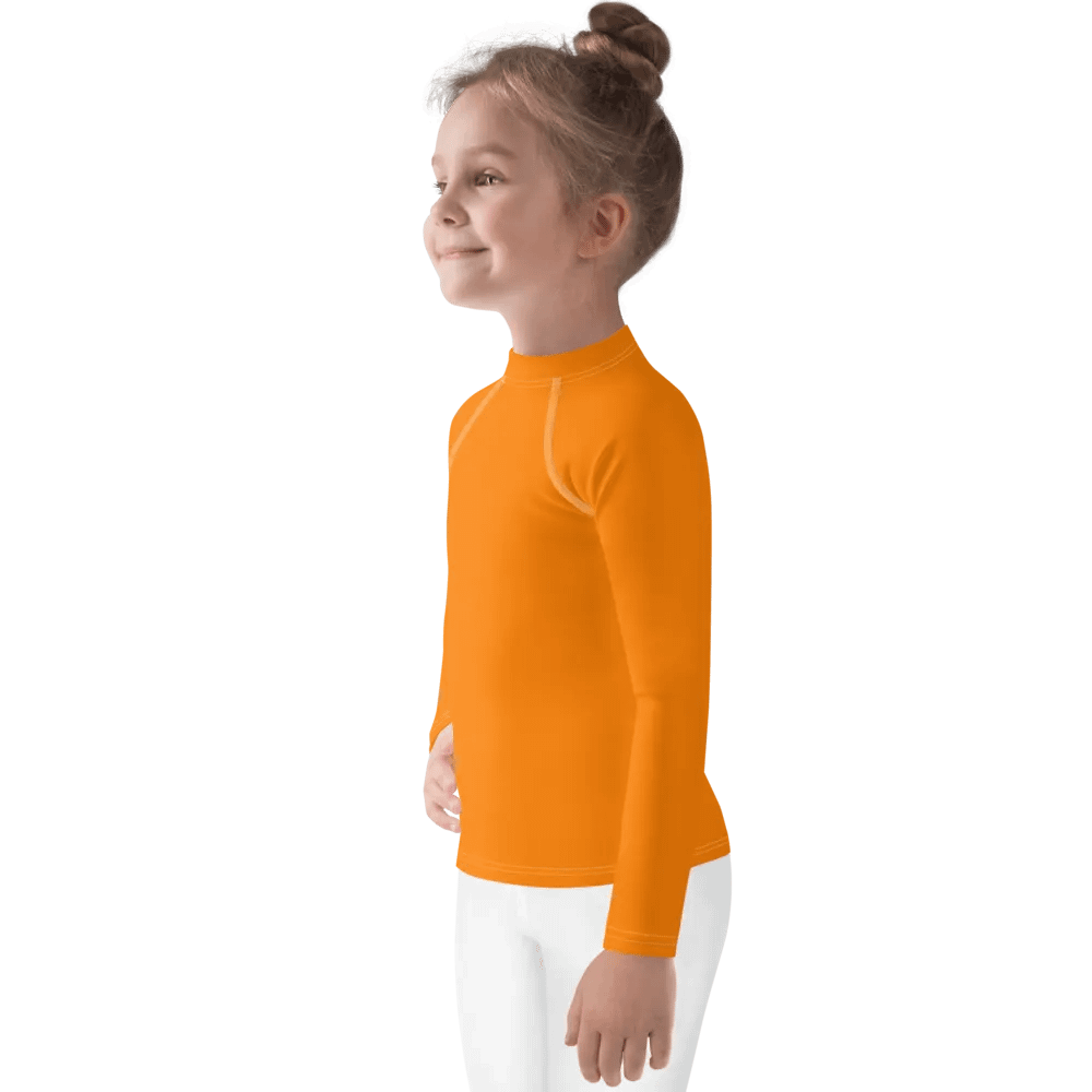 Kids Plain Color Orange Rash Guard product image (3)