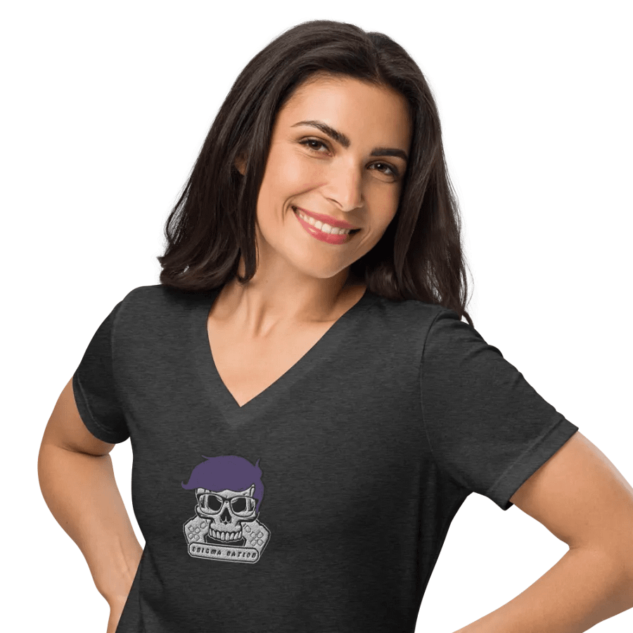 Enigma Nation Bella+Canvas Women's Relaxed V-Neck T-Shirt (EMBRODERED) product image (2)
