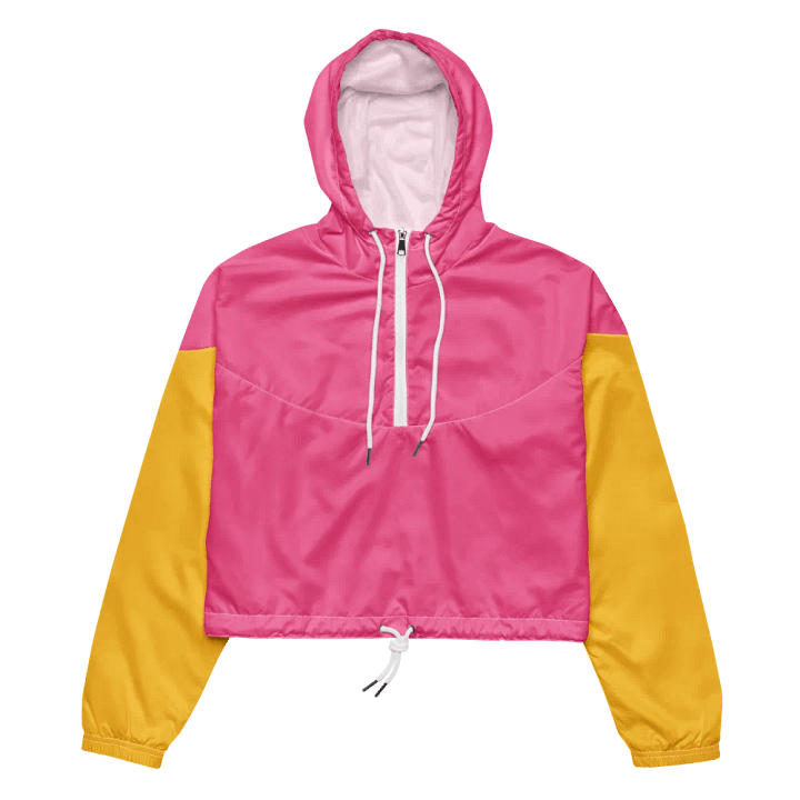 CALIGIRL Pink/Yellow Women's Cropped Windbreaker product image (2)