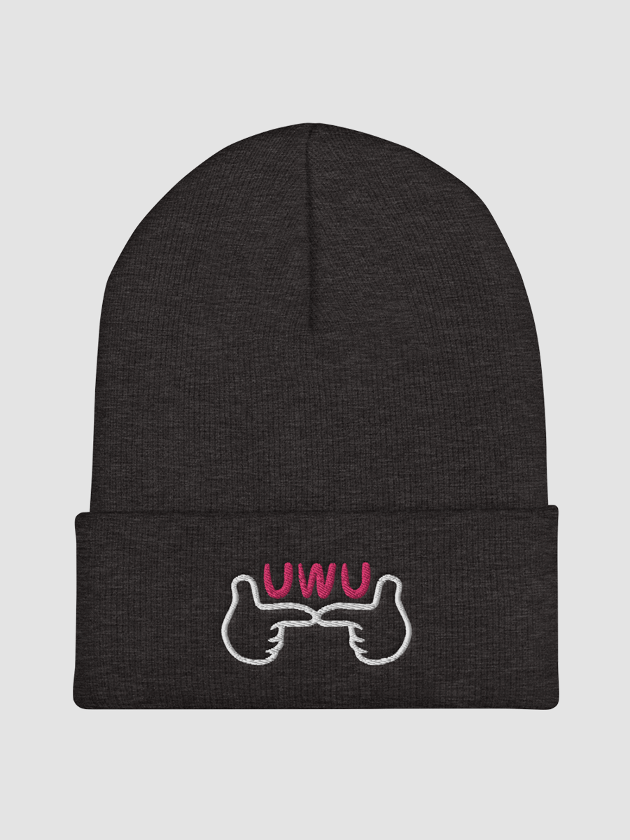 *UWU* Cuffed Beanie - White Threading product image (1)