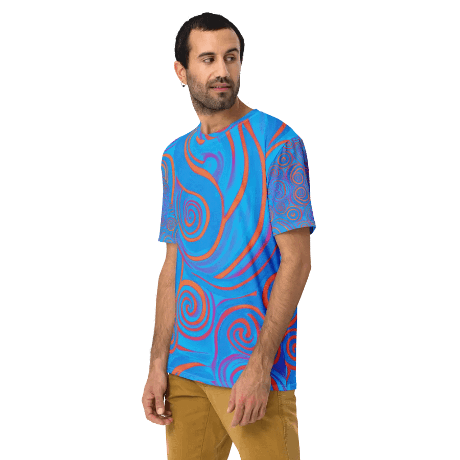 Funky Blue Dreams Liquid Tie-Dye Men's T-shirt product image (10)