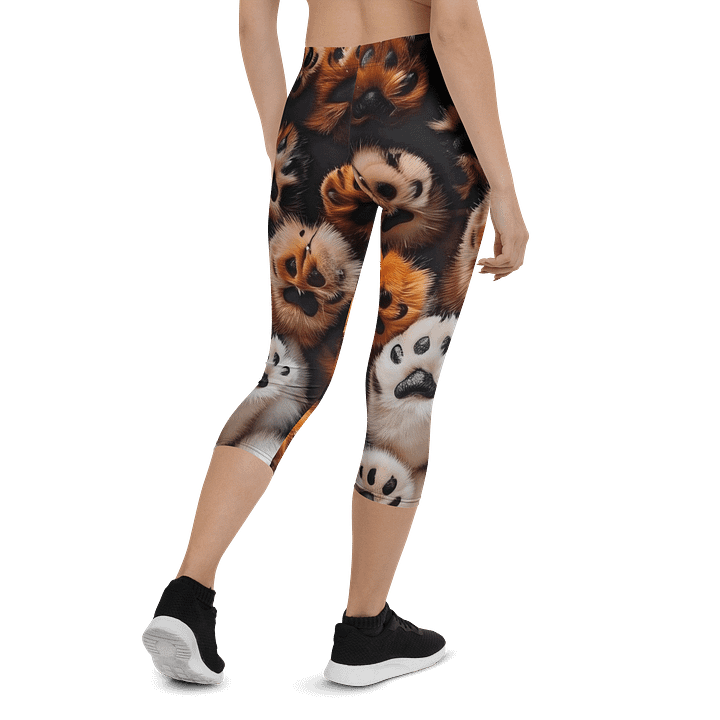 Cute Puppy Faces Print Capri Leggings product image (2)