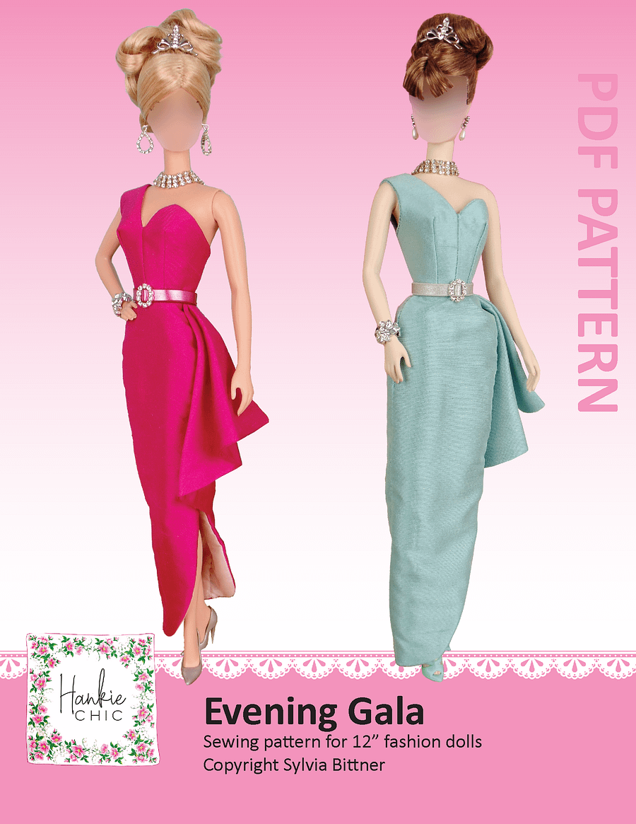 Evening Gala sewing pattern for 12" fashion dolls product image (1)