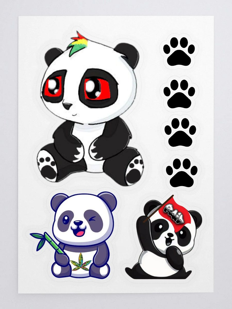 Rasta Panda + 6 Sticker Set product image (3)