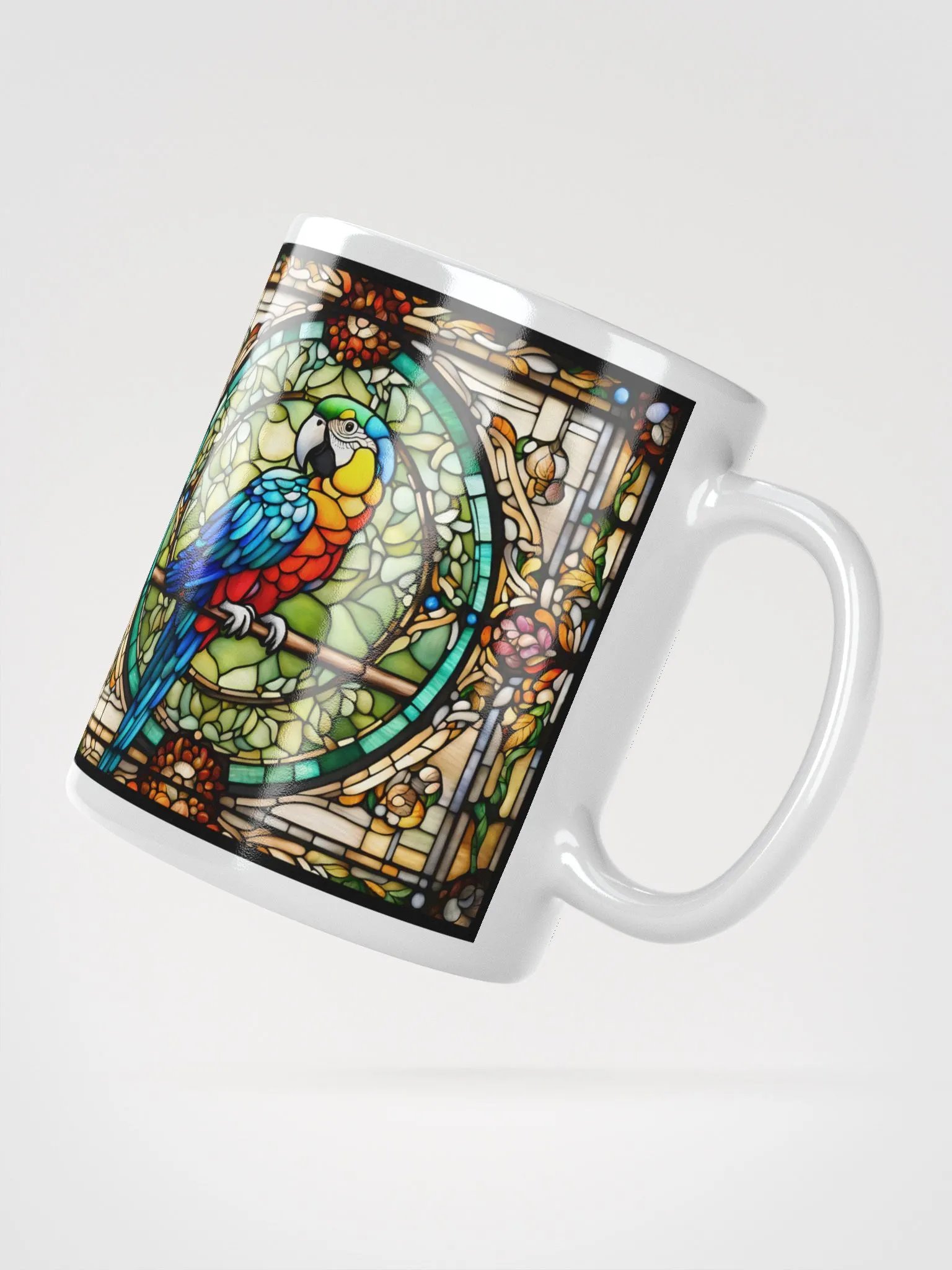 #004 - Catalina Macaw Stained Glass Mug product image (3)