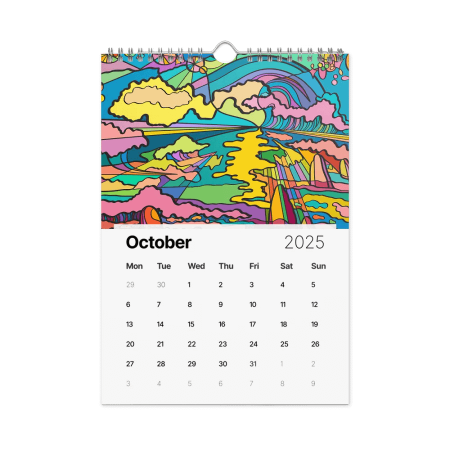 Energize Your Year: 2025 Customizable Wall Calendar – Wave at Sunset product image (12)