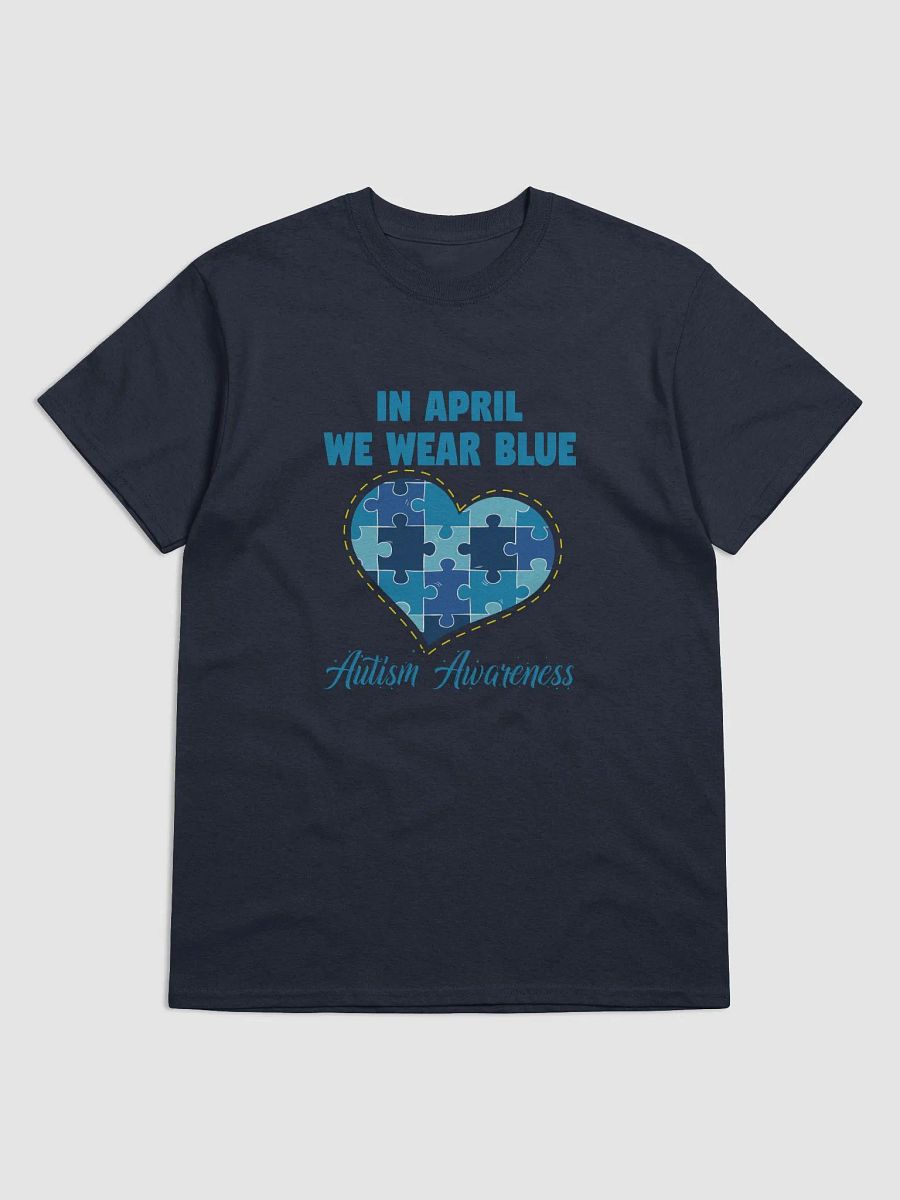 April Blue Puzzle Heart T-Shirt product image (3)