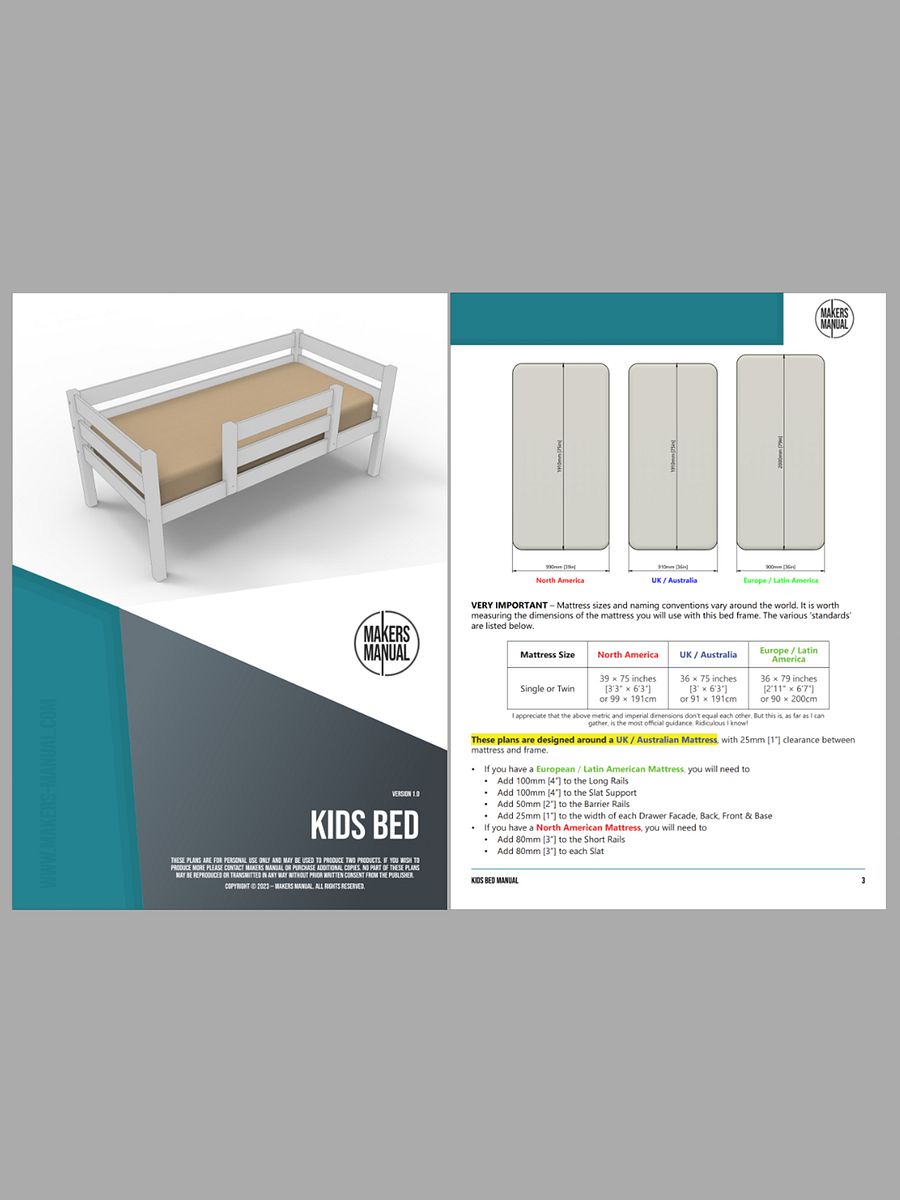 Kids Bed with Slide & Storage | Digital Plans product image (9)