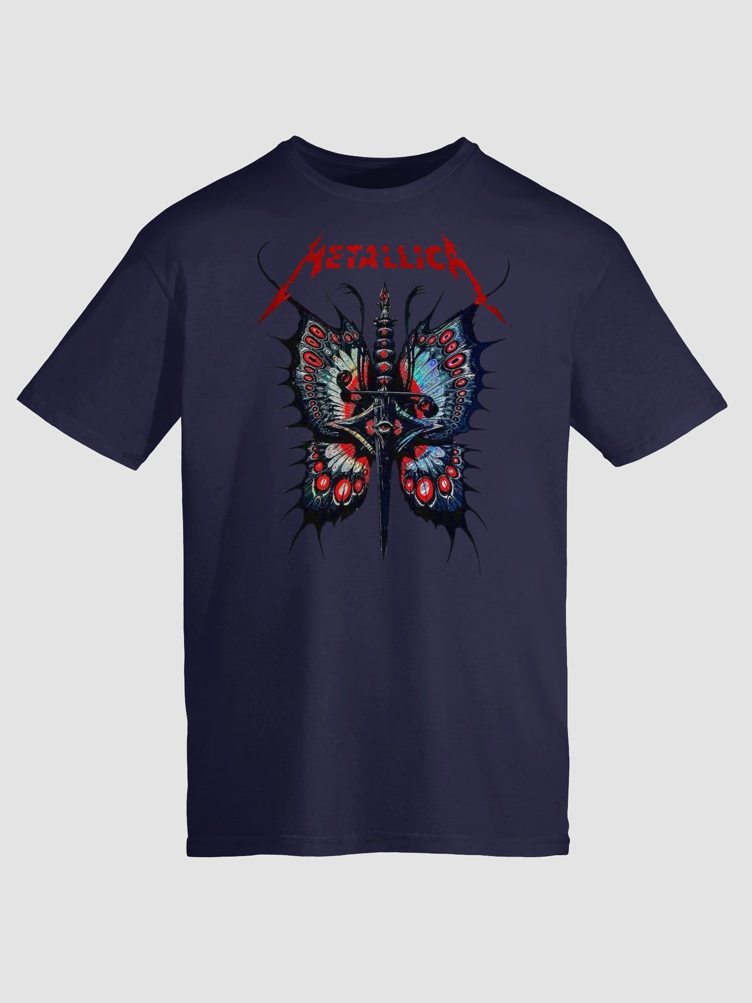 Metallica T-Shirt - Moth Into Flame Gothic Butterfly Dagger product image (6)