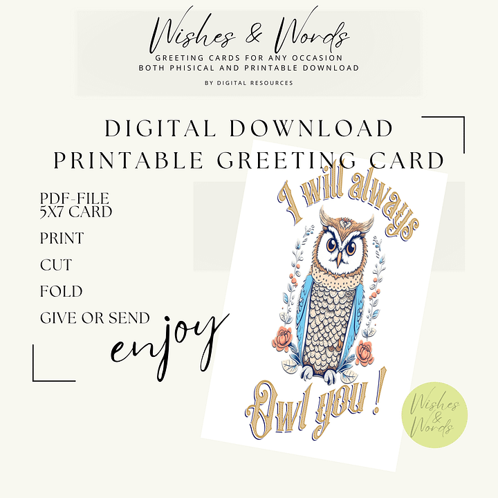 Printable Heartfelt Love Greeting Card - Digital Download product image (1)