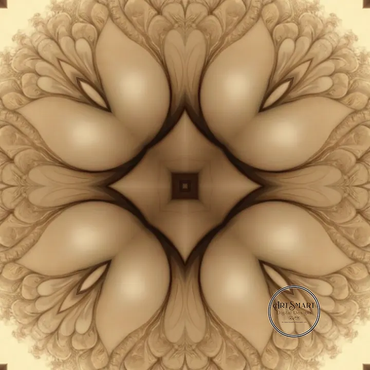 Seamless Pattern - Brown and Beige Tulip Pattern product image (1)