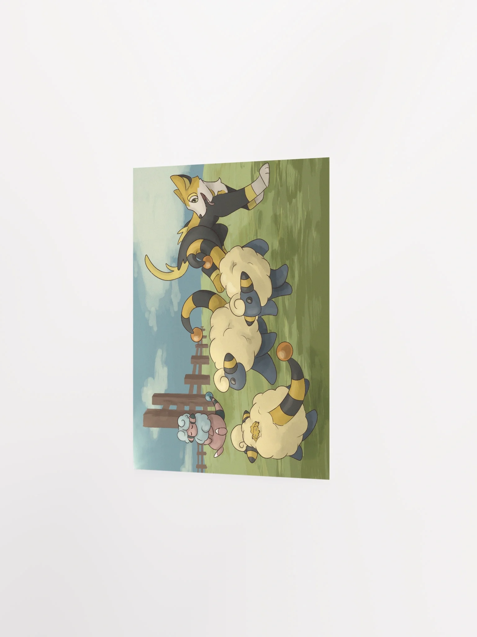 Boltund chasing mareep print product image (2)