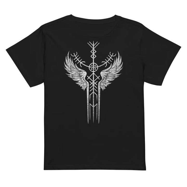 The Valkyrie Stave Women's High-Waisted Tee (grunge print) product image (1)