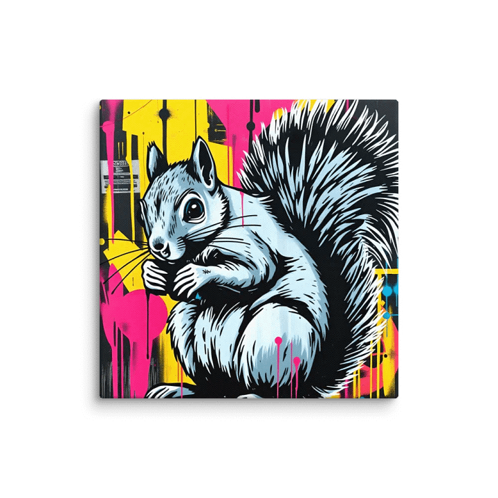 Graffiti pooky, grey Squirrel Canvas Art product image (7)
