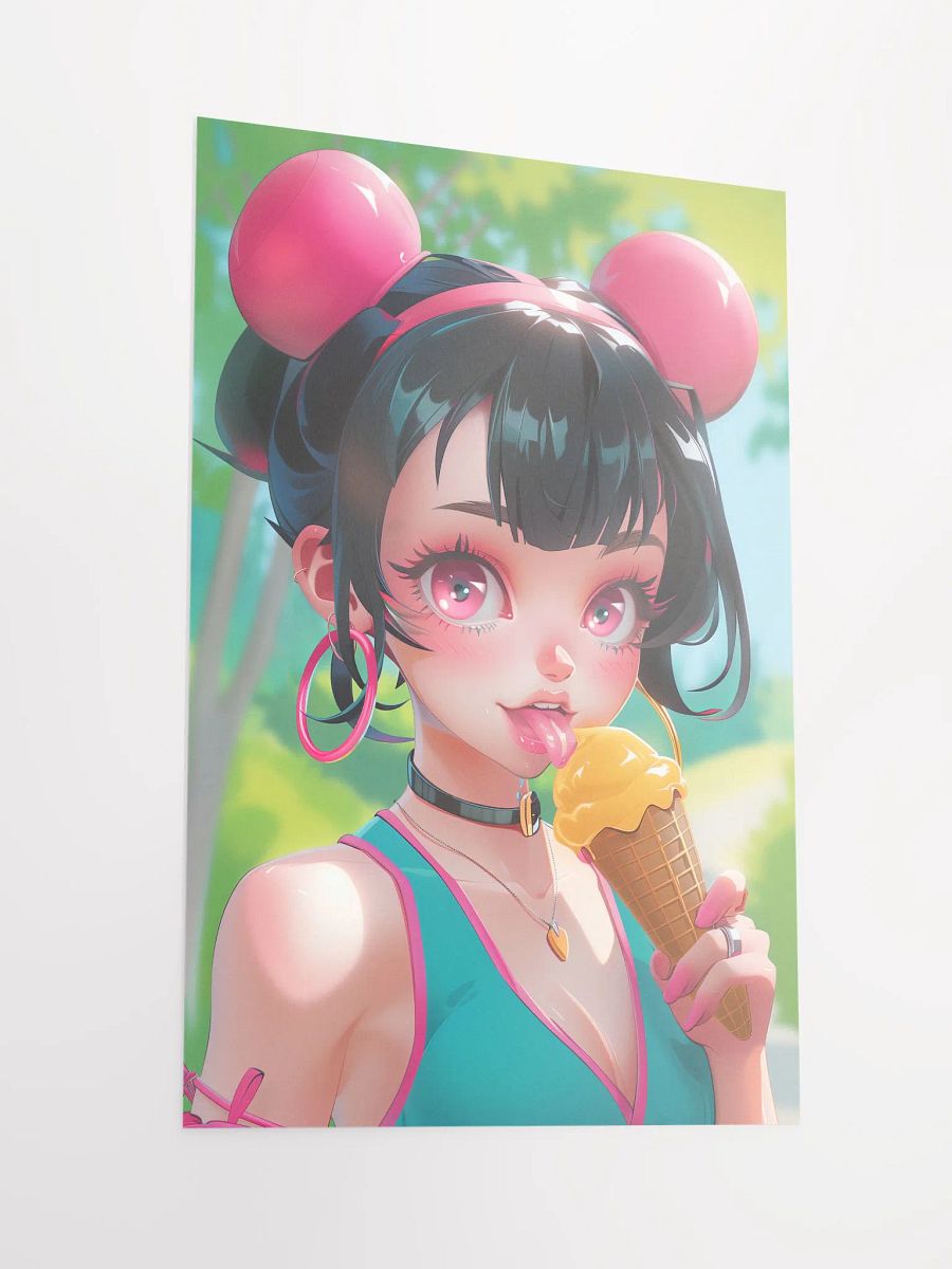 Ice Cream Dreams: Pop Art Poster of a Girl with Ice Cream Cone product image (2)