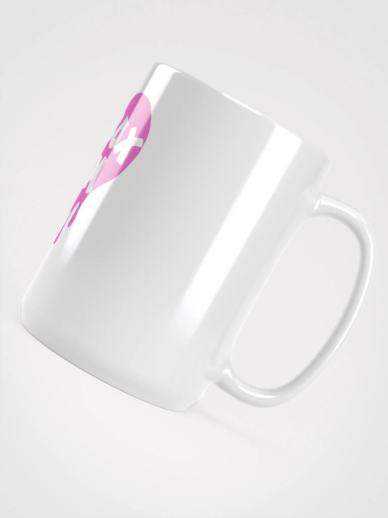 HOT BOX FAM TRANSPARENT BUBBLE GUM PINK LOGO COFFEE MUG product image (4)