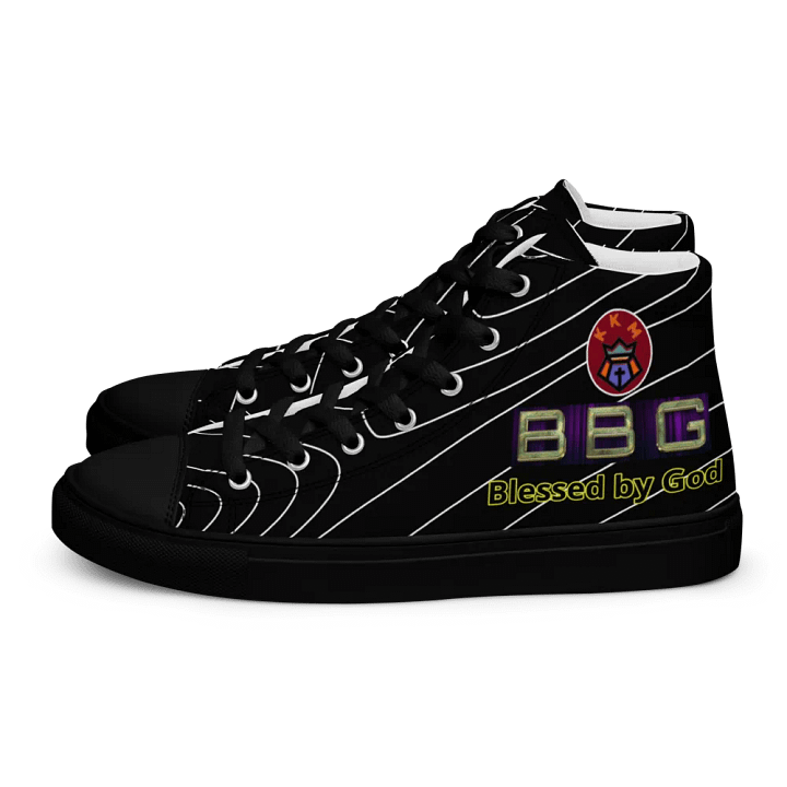 BBG Black Pinstripe High Tops - Black Soles product image (1)