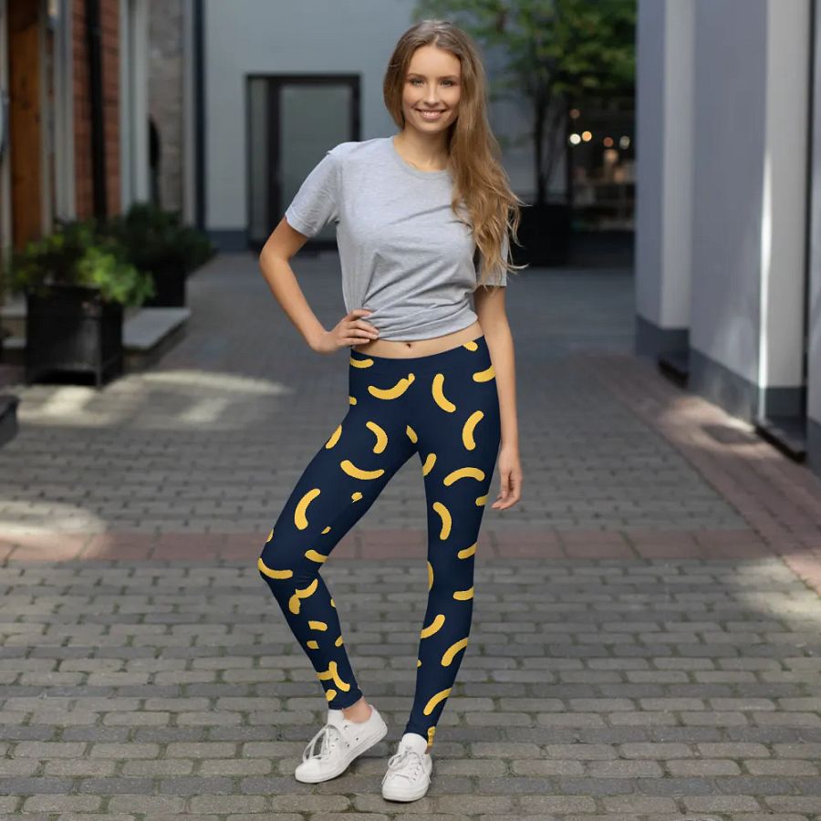 Curved Yellow Shapes All-Over Leggings product image (7)