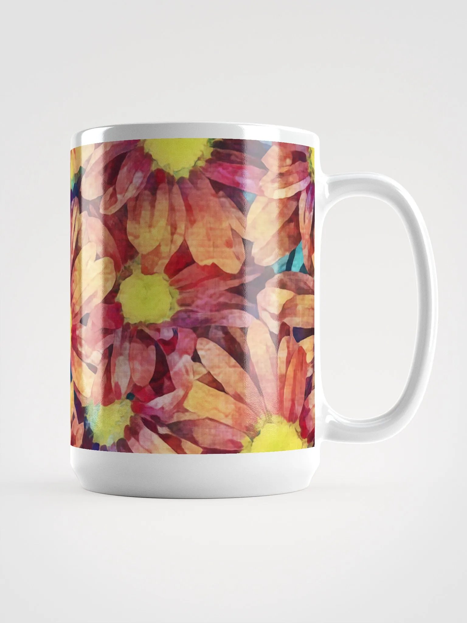 Abstract Graphic | White Coffee Mug | Gerbera Floral product image (3)