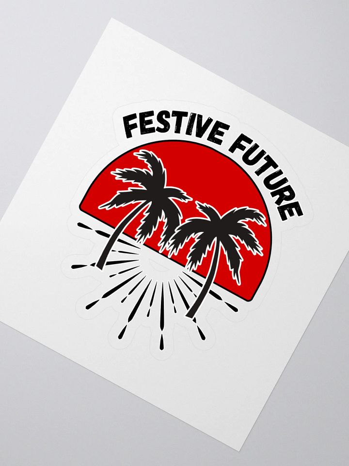 Festive Future - Sunset Beach Scene Sticker product image (2)