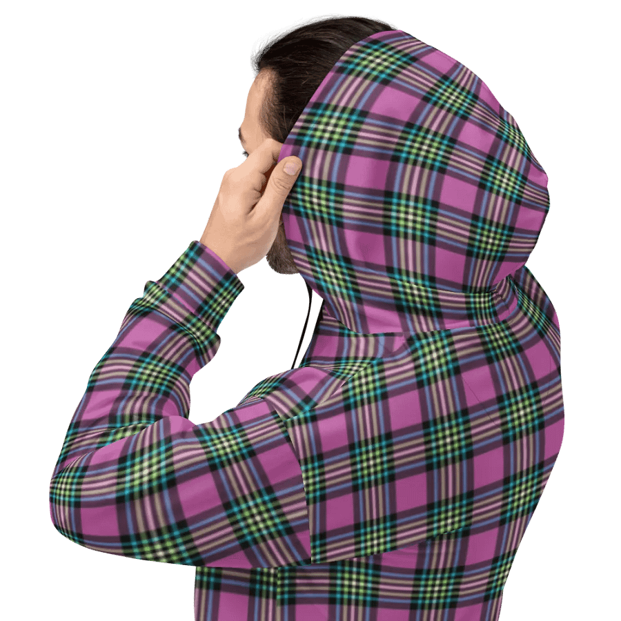 Purple Orchid and Turquoise Plaid Hoodie product image (8)