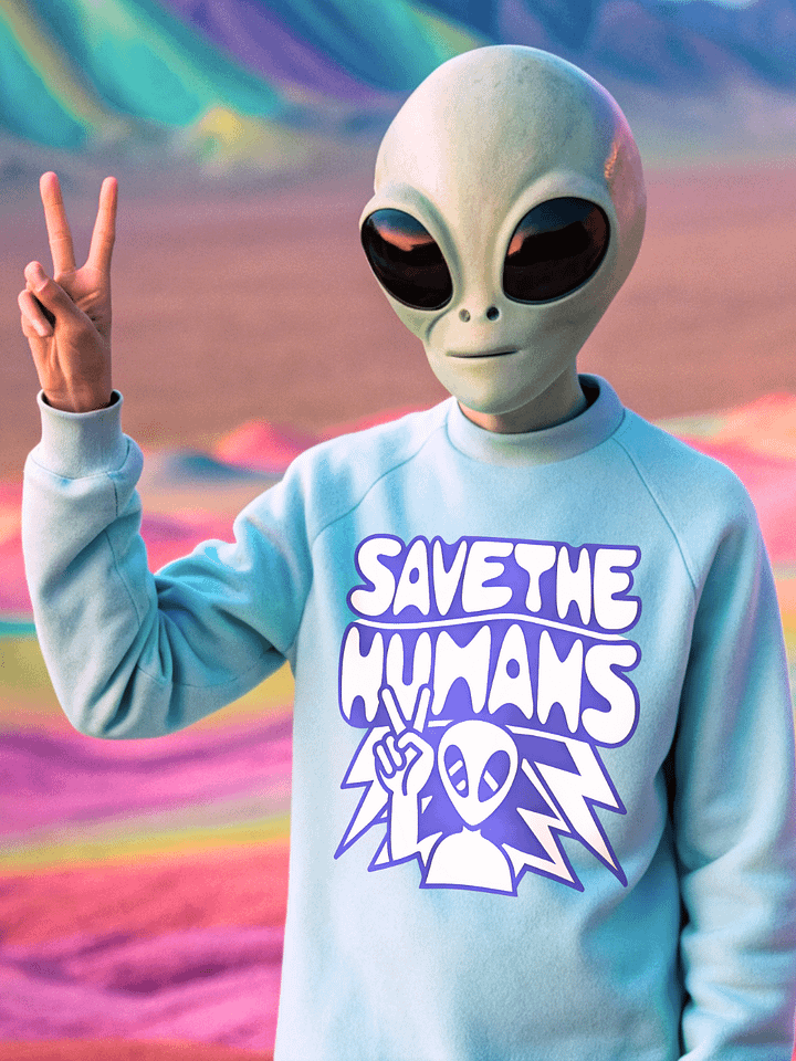 Peaceful Alien Crewneck Sweatshirt product image (1)