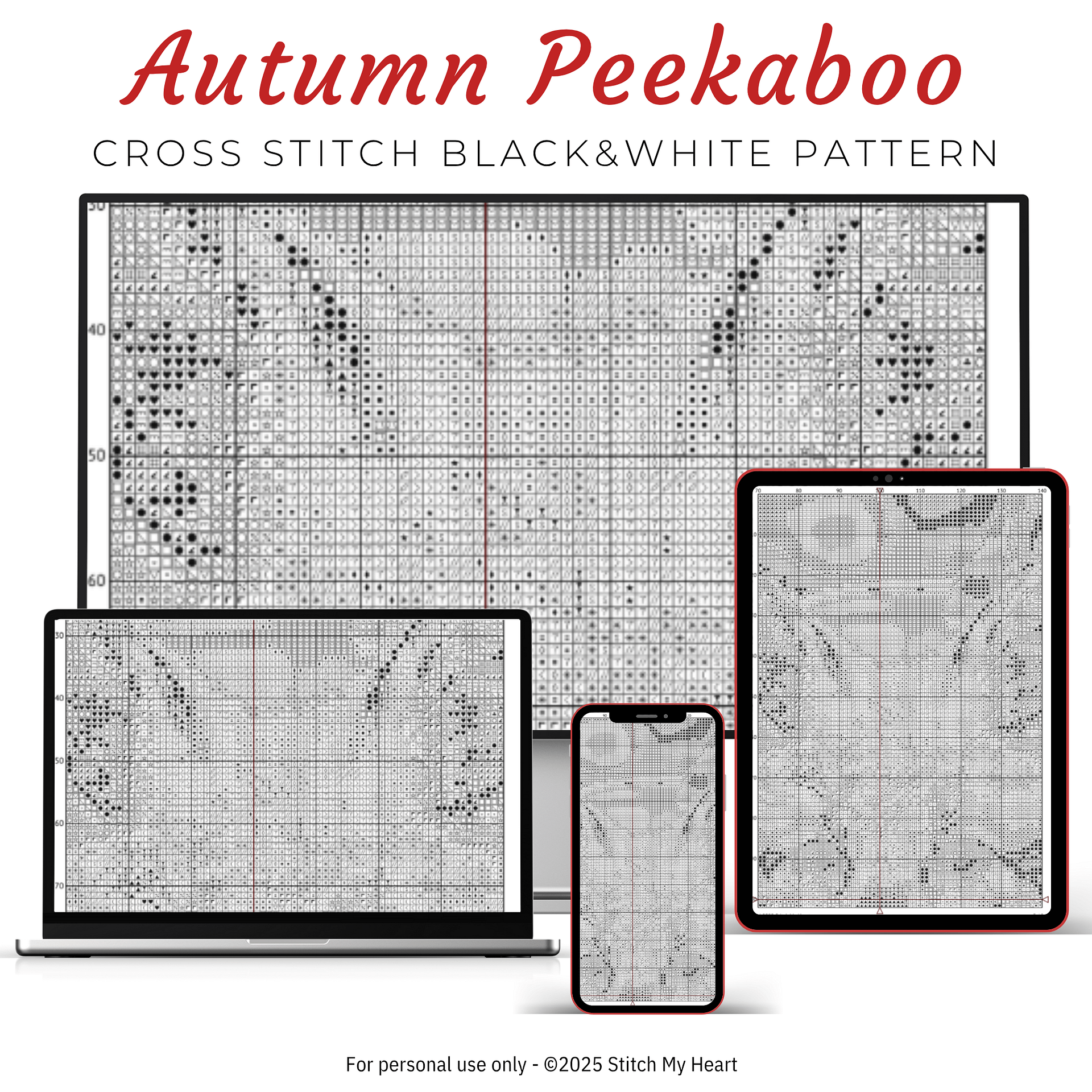 Autumn Peekaboo Cross Stitch Pattern product image (4)