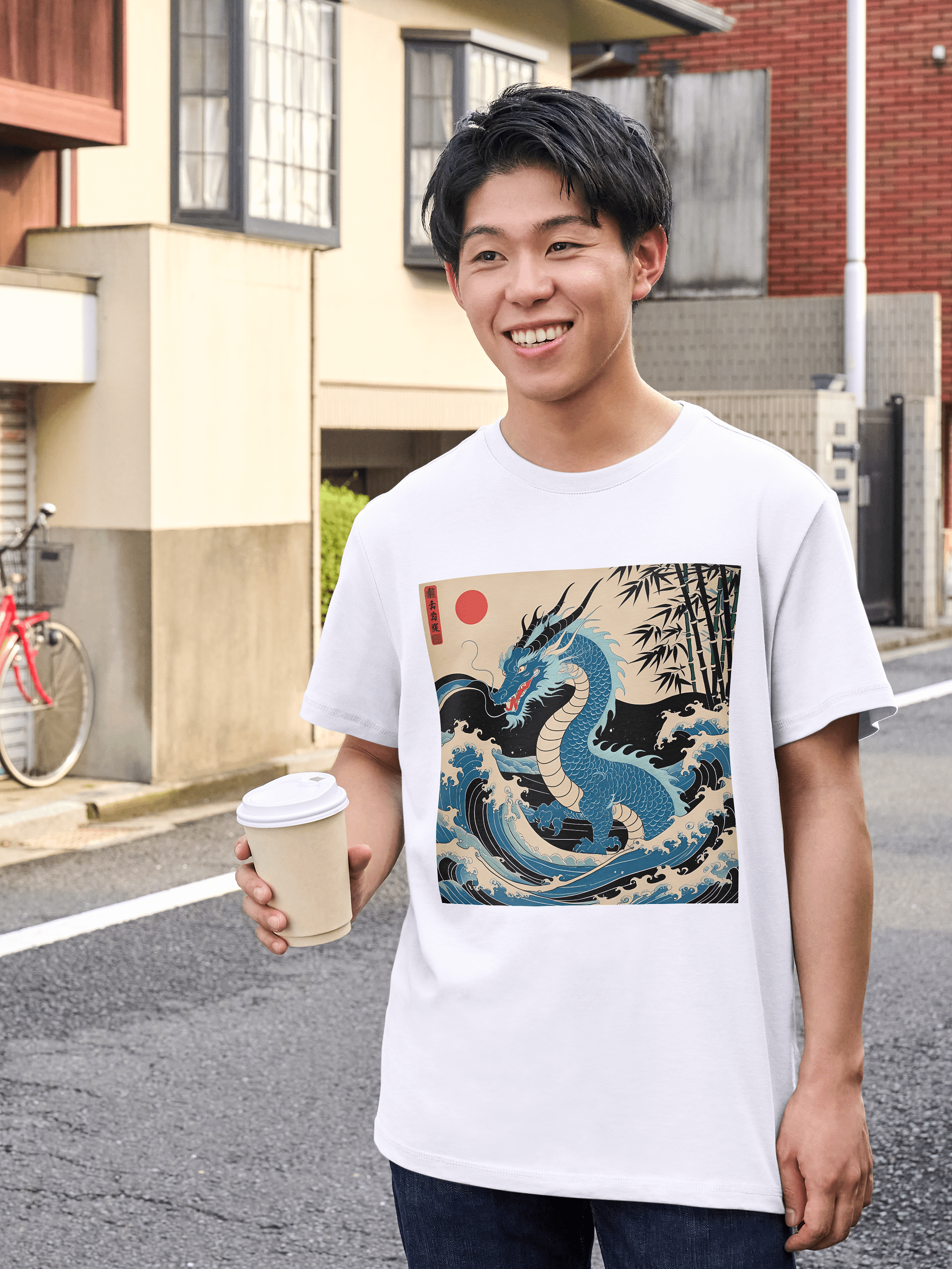 Ryoshin - Urashima Tarō (Teal Dragon), Ancient Ryū Collection, T-Shirt, Front Design product image (3)