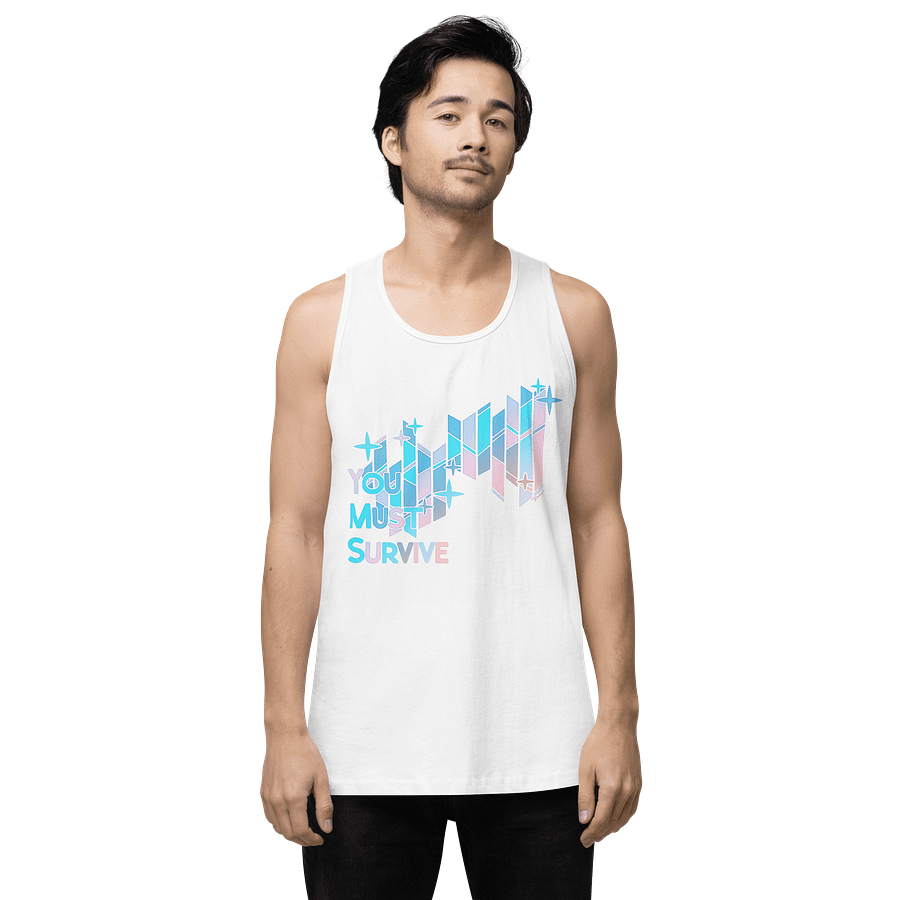 "YOU MUST SURVIVE" Stained Glass tanktop (white) product image (3)
