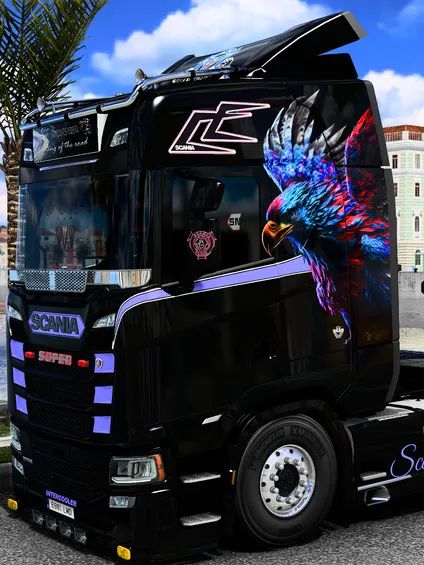 ETS2 Skin - Scania V8 Next Gen Griffin Fly Transport product image (1)