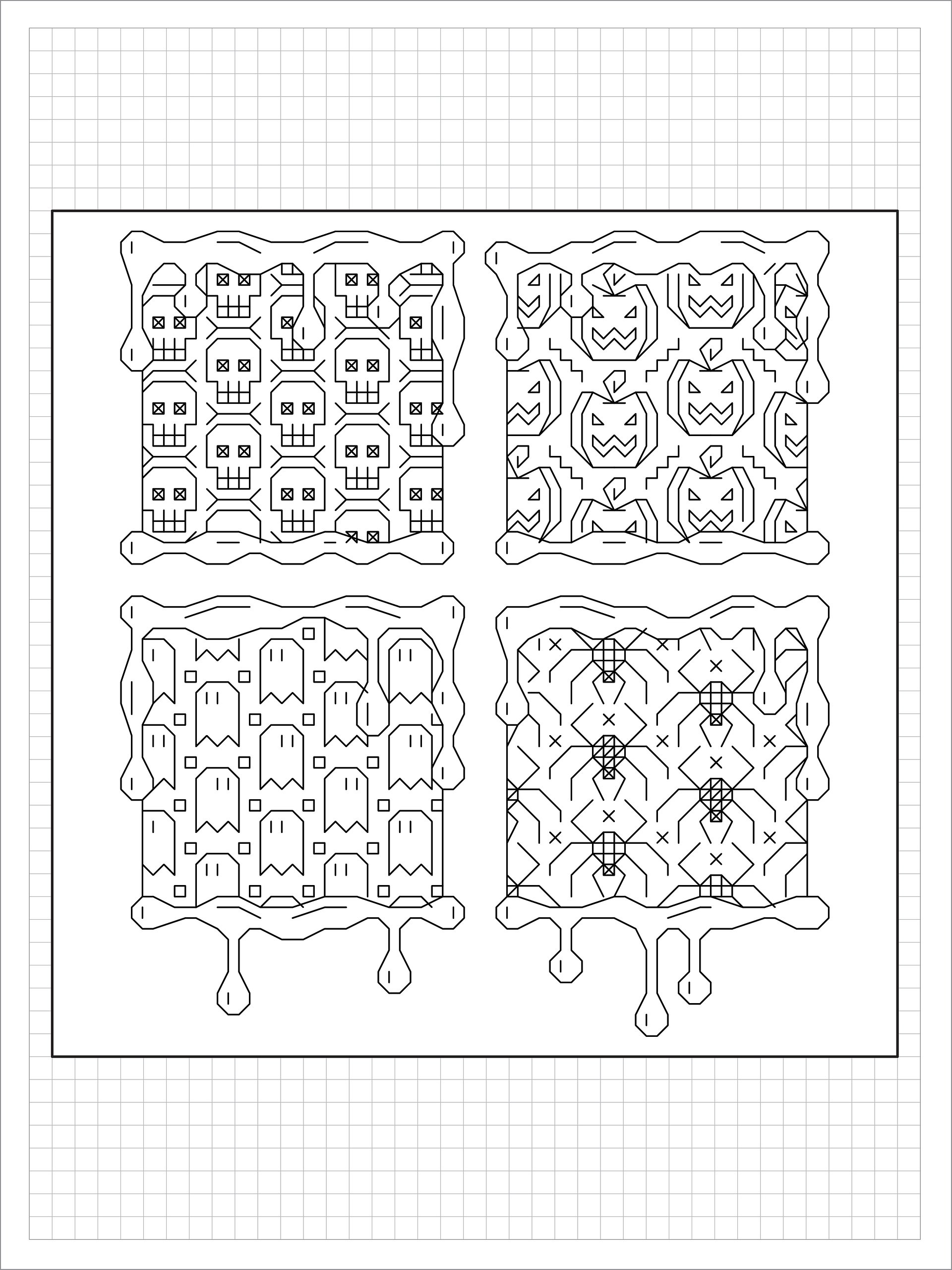 Slime After Slime • Blackwork Cross Stitch Pattern • PDF Digital Download product image (1)