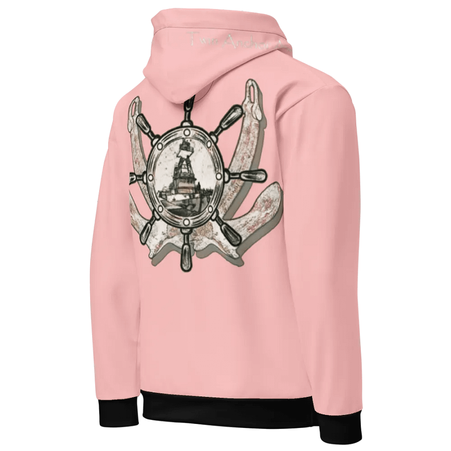 Pink Twin anchor ship wheel & Tug CE Hoodie product image (10)