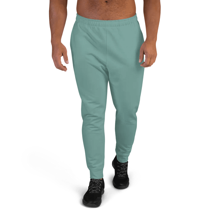 Plain Medium Teal Green Soft Summer Recycled Polyester Premium Men's Joggers by Treasure Pie product image (1)
