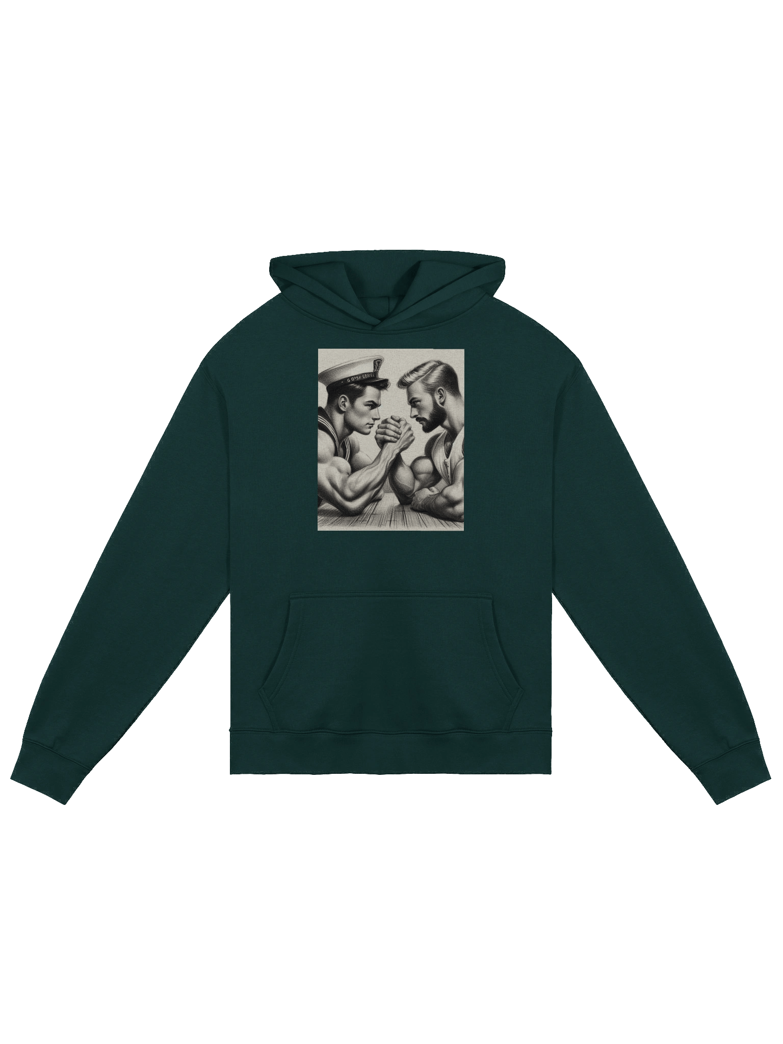 Up Close and Personal: Sailors – Tom of Finland Tribute Gay Pride Graphic Design Premium Over-sized Hoodie. product image (1)