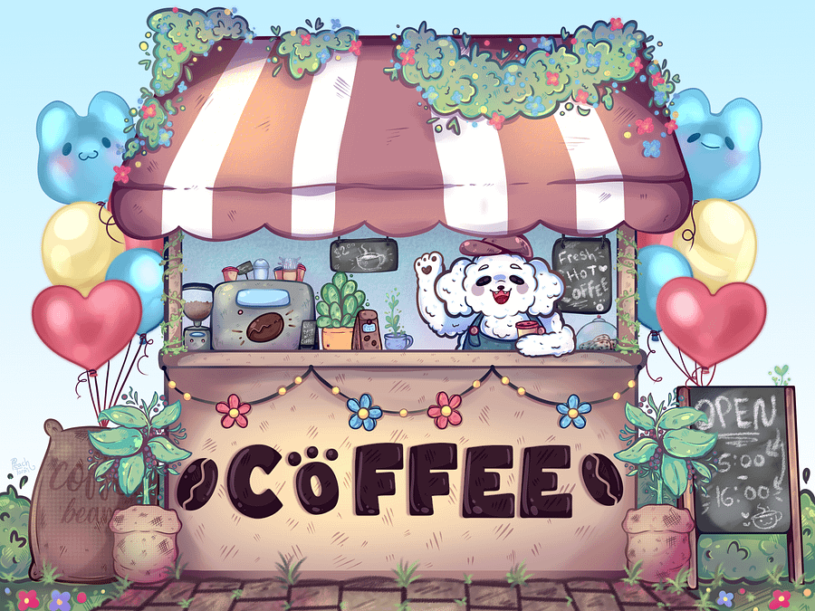 Doggo Coffee Stand (Postcard Print) ☕ product image (2)