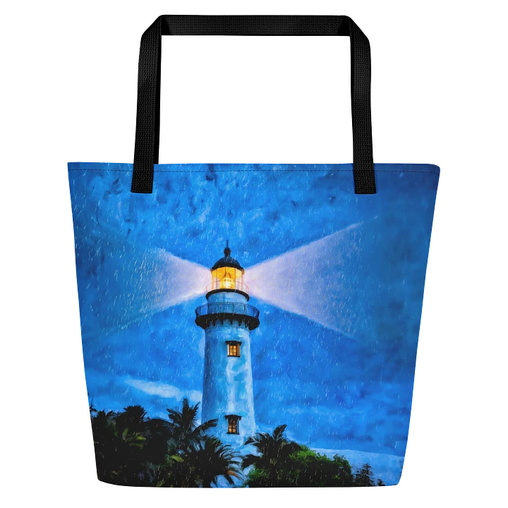 St Simons Island Lighthouse At Night – Georgia Tote Bag product image (1)