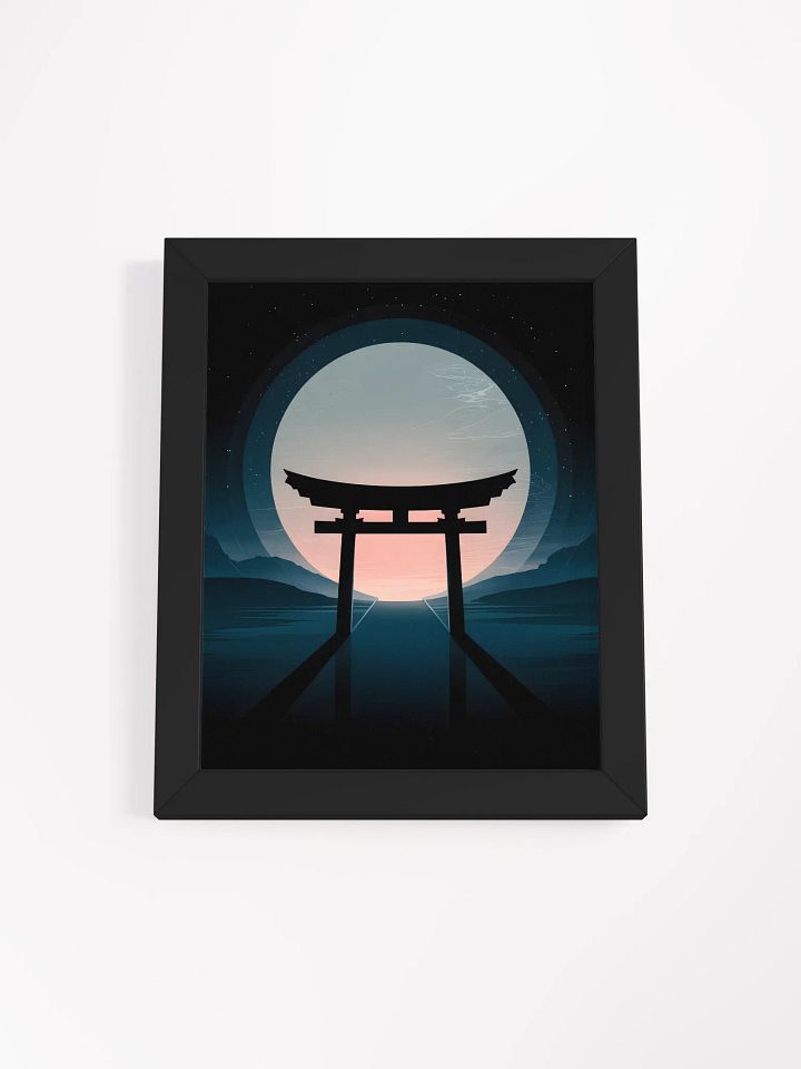 Torii Gate Moon Framed Print | Japanese Landscape Wall Art product image (1)