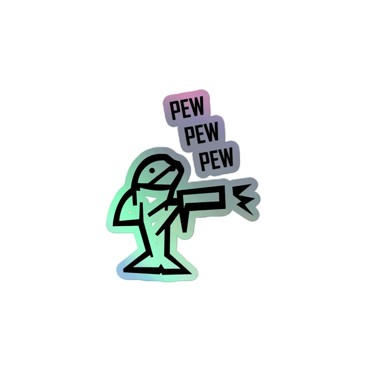SHARK PEW PEW PEW Holographic Sticker product image (2)
