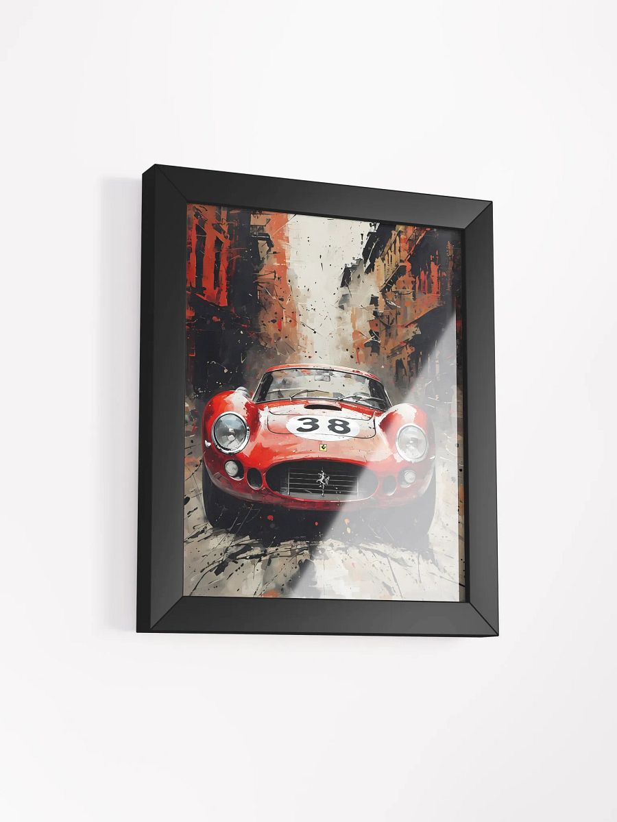 Energetic Cityscape Red Sports Car Poster product image (3)
