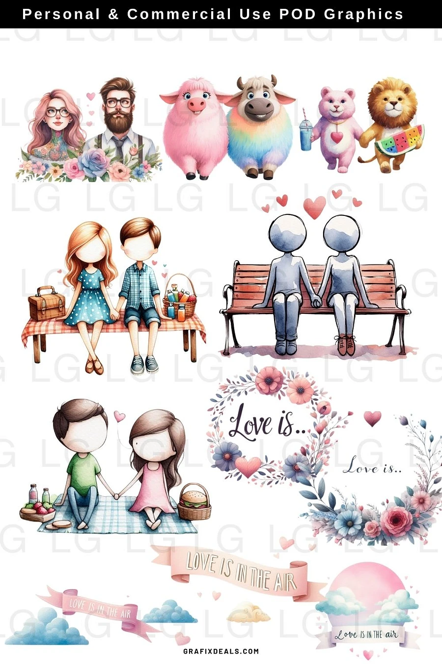 Love is in the Air! Epic Couples Print on Demand Trends Niche Guide plus 45 x Graphics for Zazzle Creators - Commercial Use Clipart product image (6)