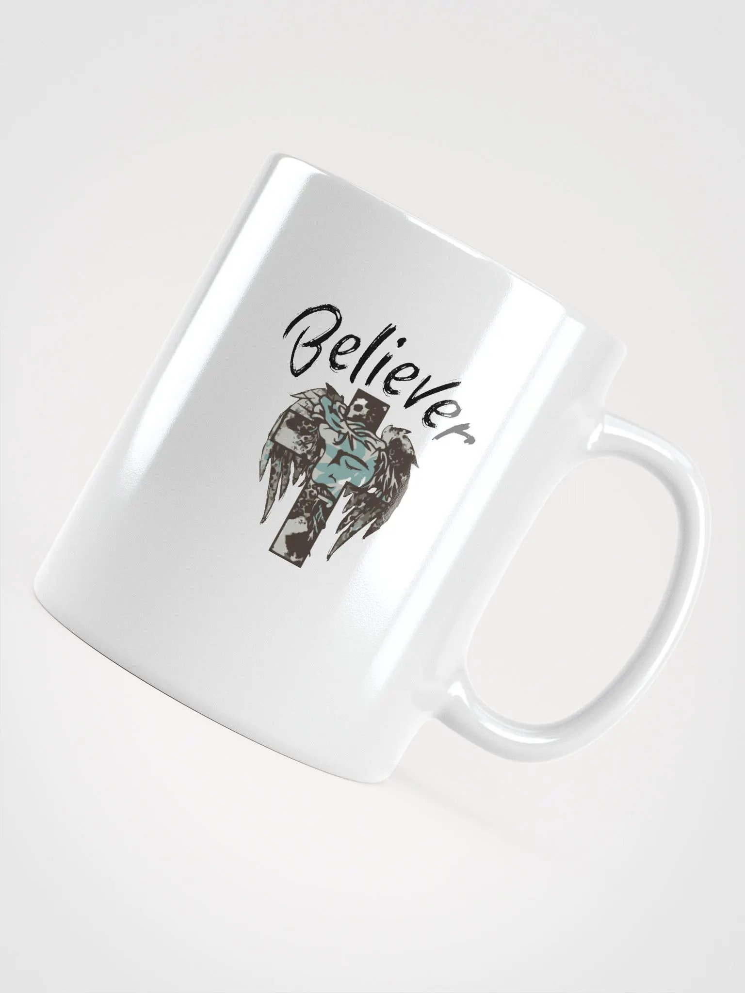 BELIEVER FAITH Fragmented Faces Glossy Mug product image (11)