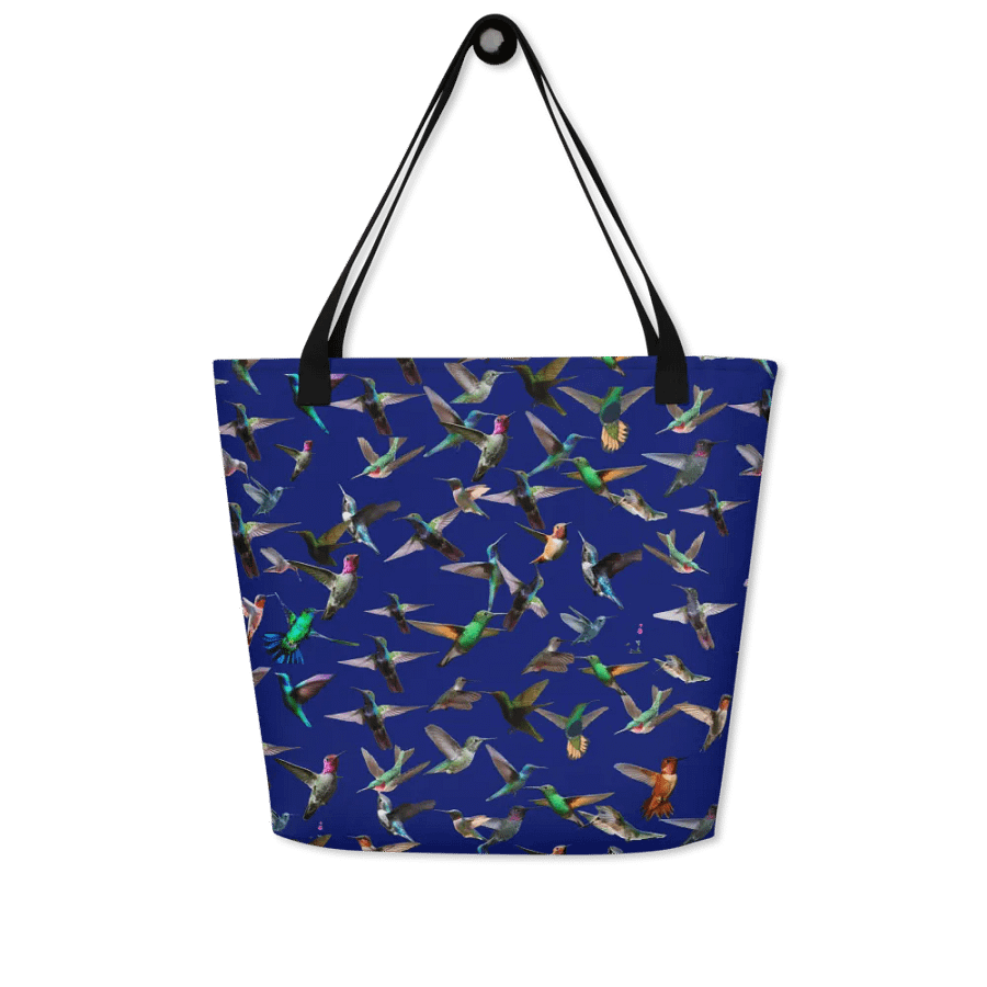 dark blue hummingbird design Tote for stylish moms daughters friends product image (4)
