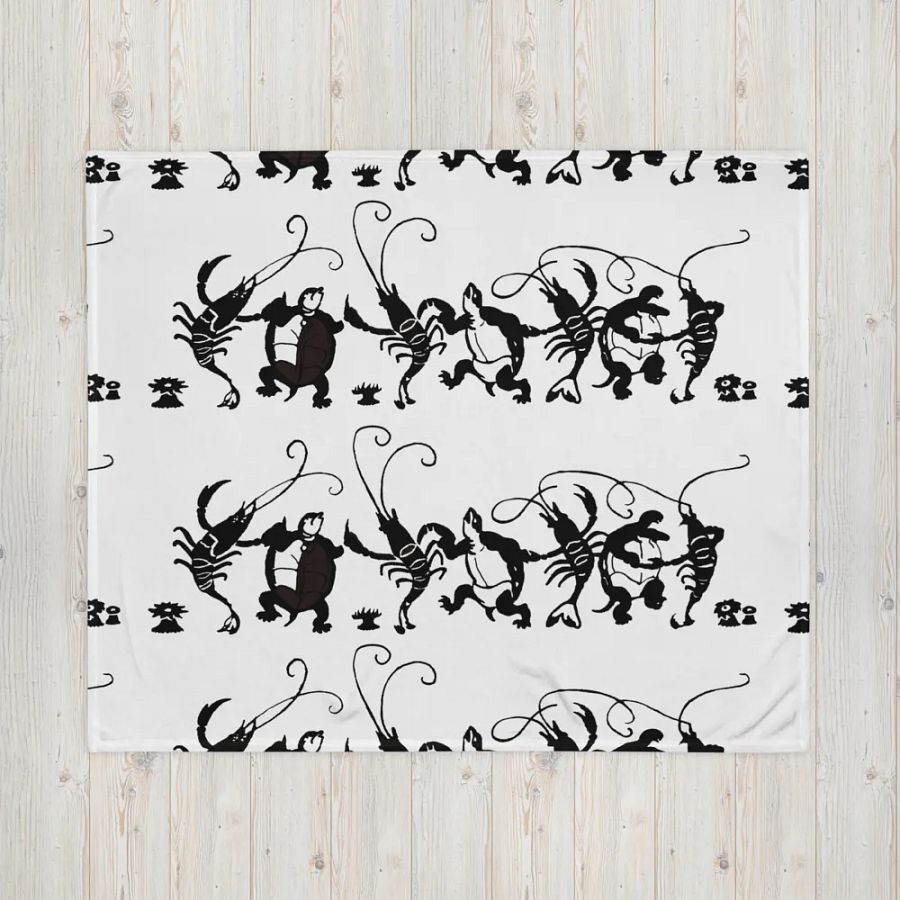 Turtles and Lobsters Dancing Throw Blanket - Alice Collection product image (4)