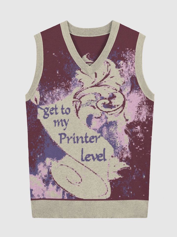 Gestrickte Weste mit V-Ausschnitt, get to my Printer level product image (3)