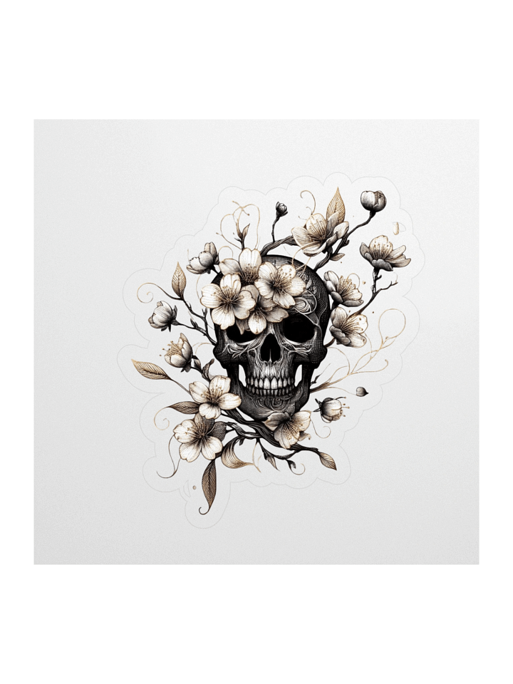 Floral Gothic Skull Kiss Cut Stickers product image (1)