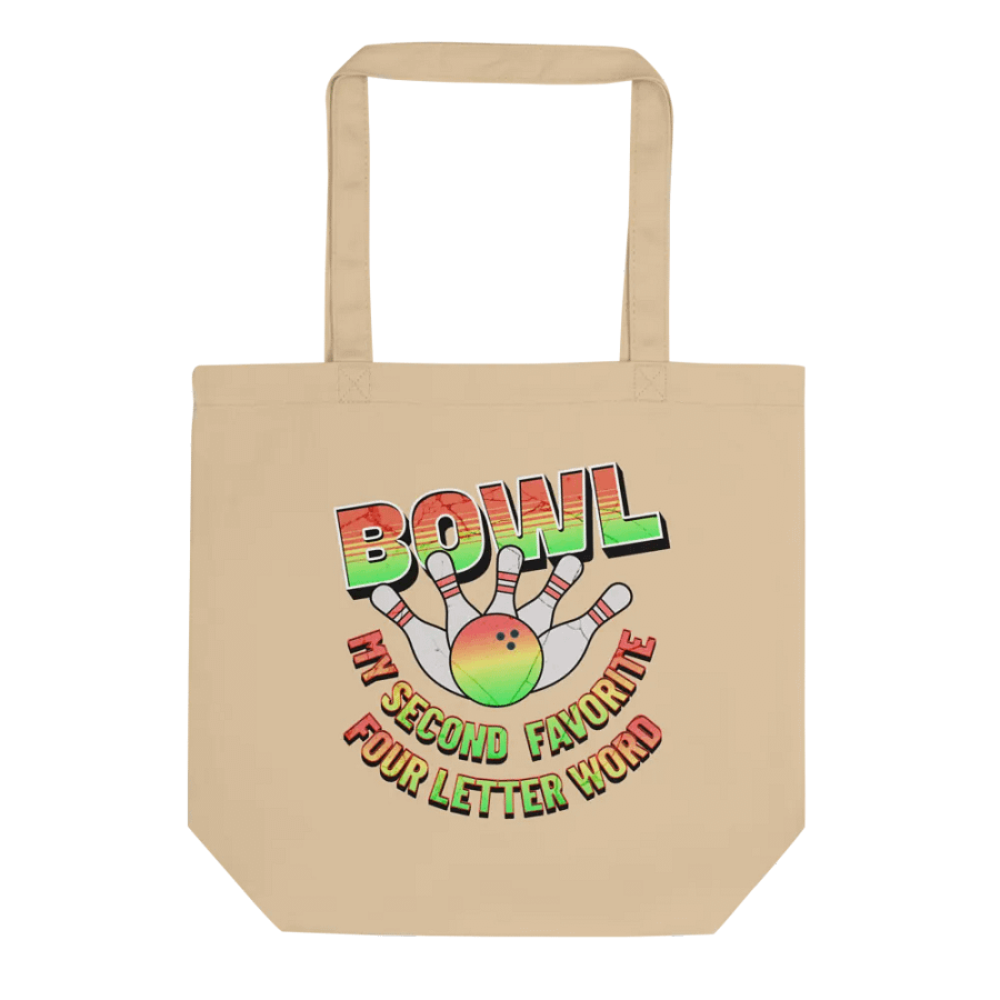 Bowl My Second Favorite Four Letter Word Bowling Strike Style Eco Tote Bag product image (1)