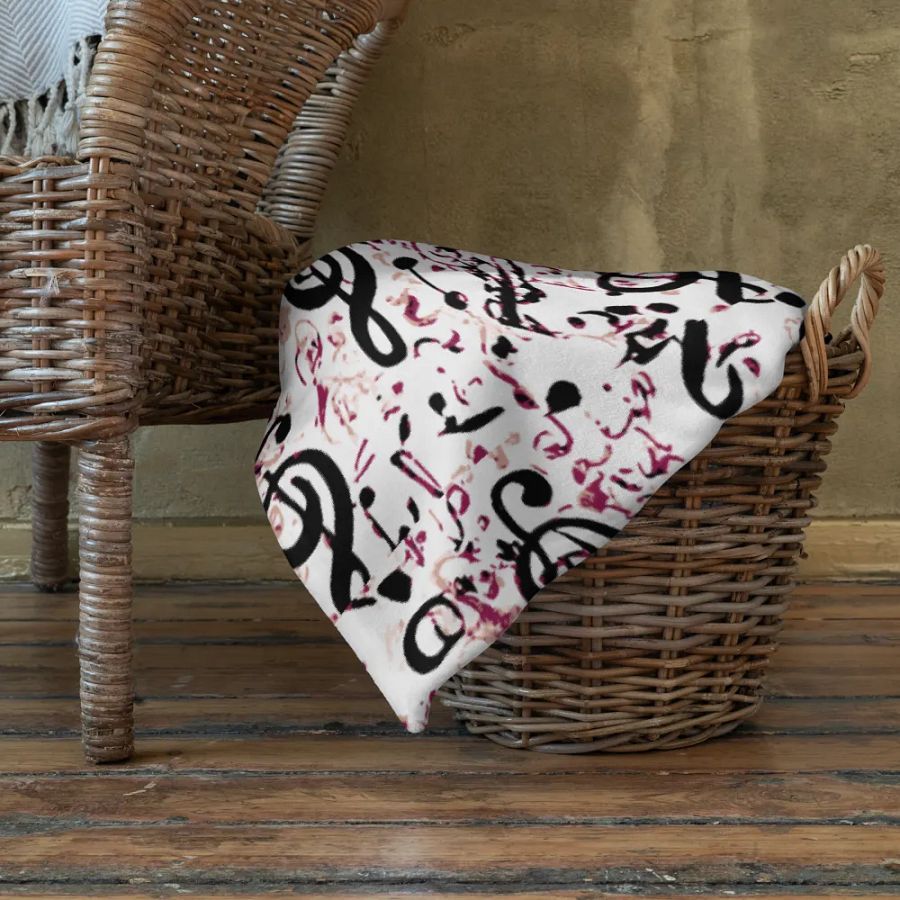 Pink Saxophone Pattern Throw Blanket product image (7)