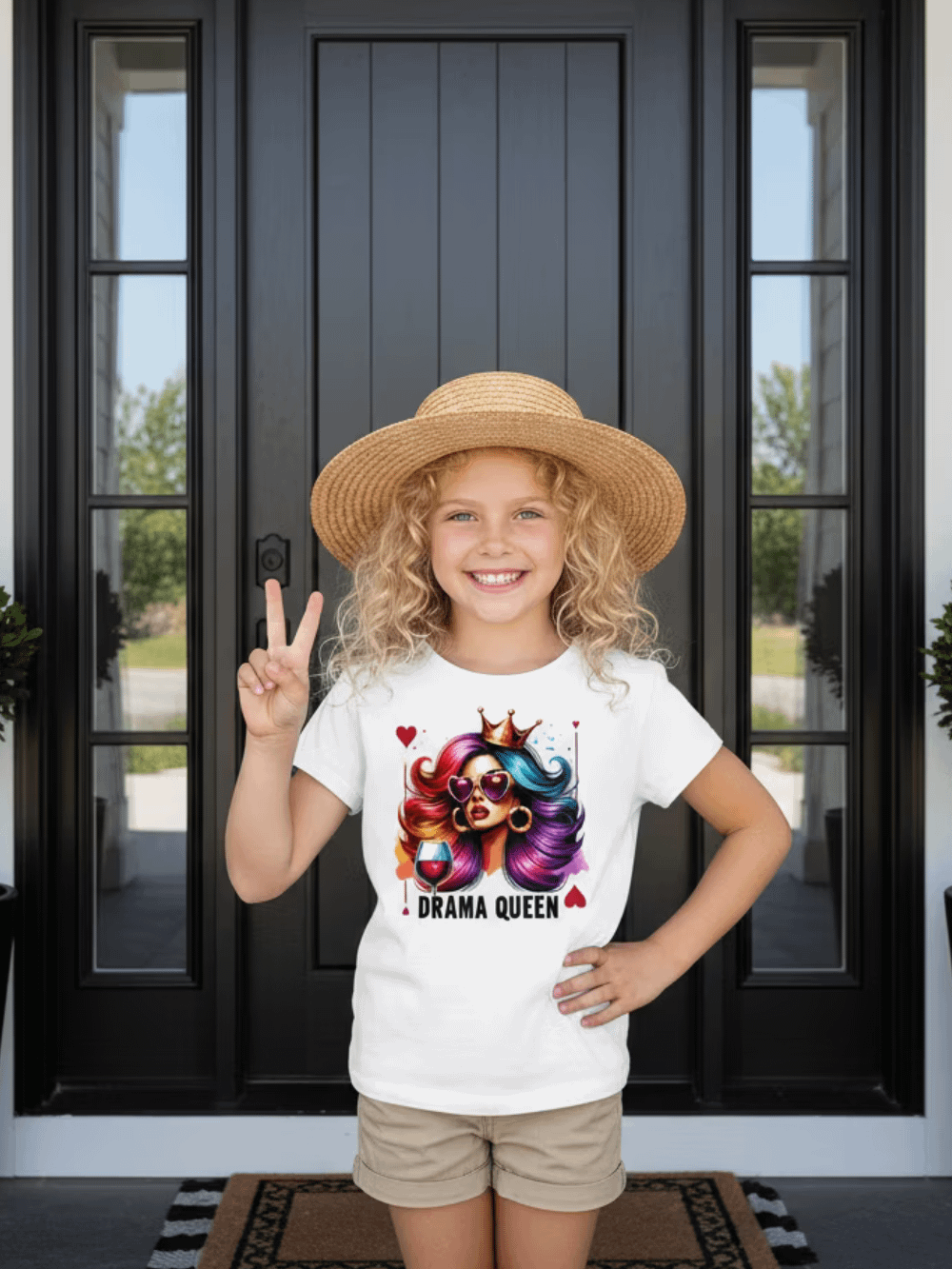 Kids Crew Neck T-Shirt Drama Queen product image (1)